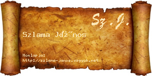 Szlama János névjegykártya