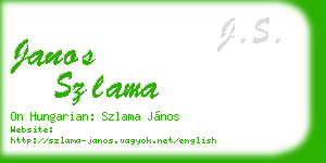 janos szlama business card